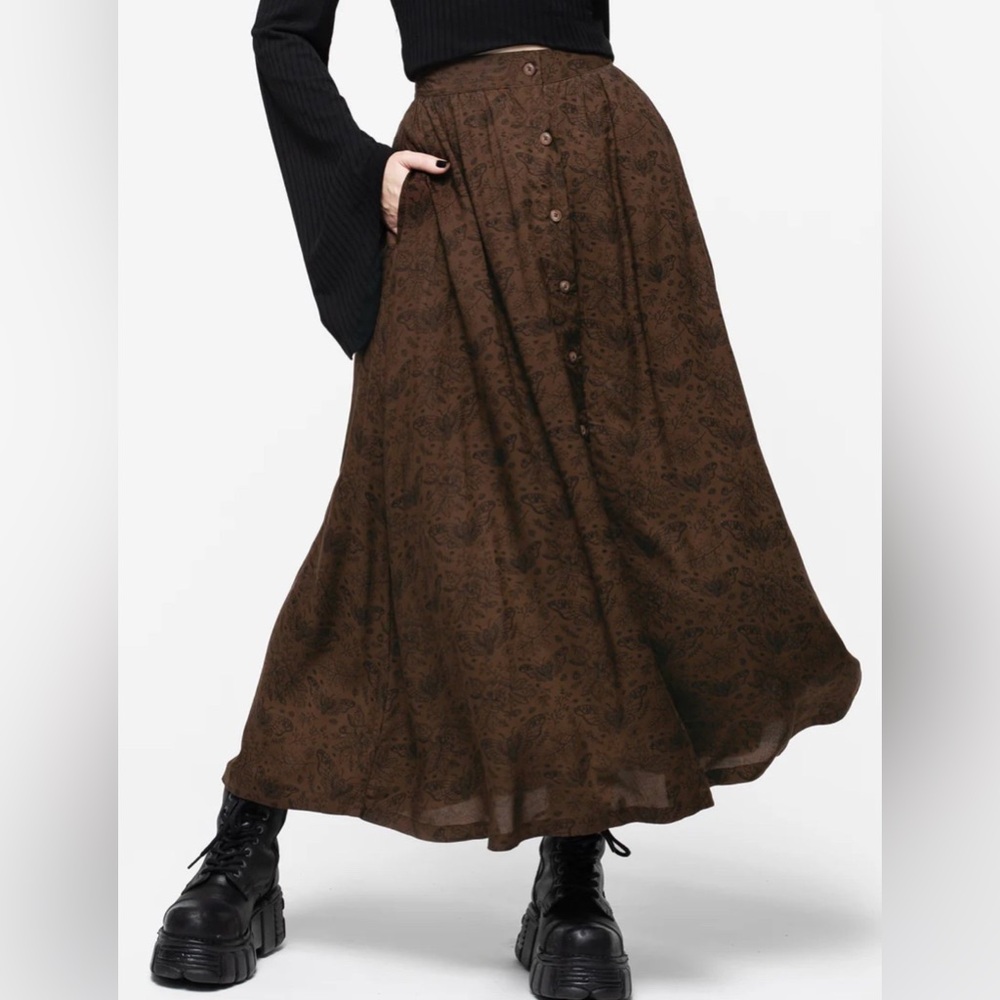 Disturbia Rosamoth Button Up Midi Skirt Size 16 / UK 20 - Picture 2 of 9